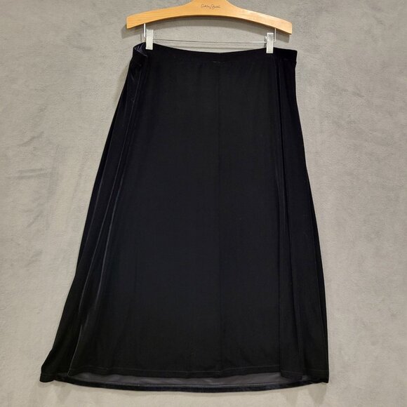 Koret Women's Long‎ Black Velvet Skirt Size 20W Whimsy Goth Elegant luxurious - Picture 2 of 4
